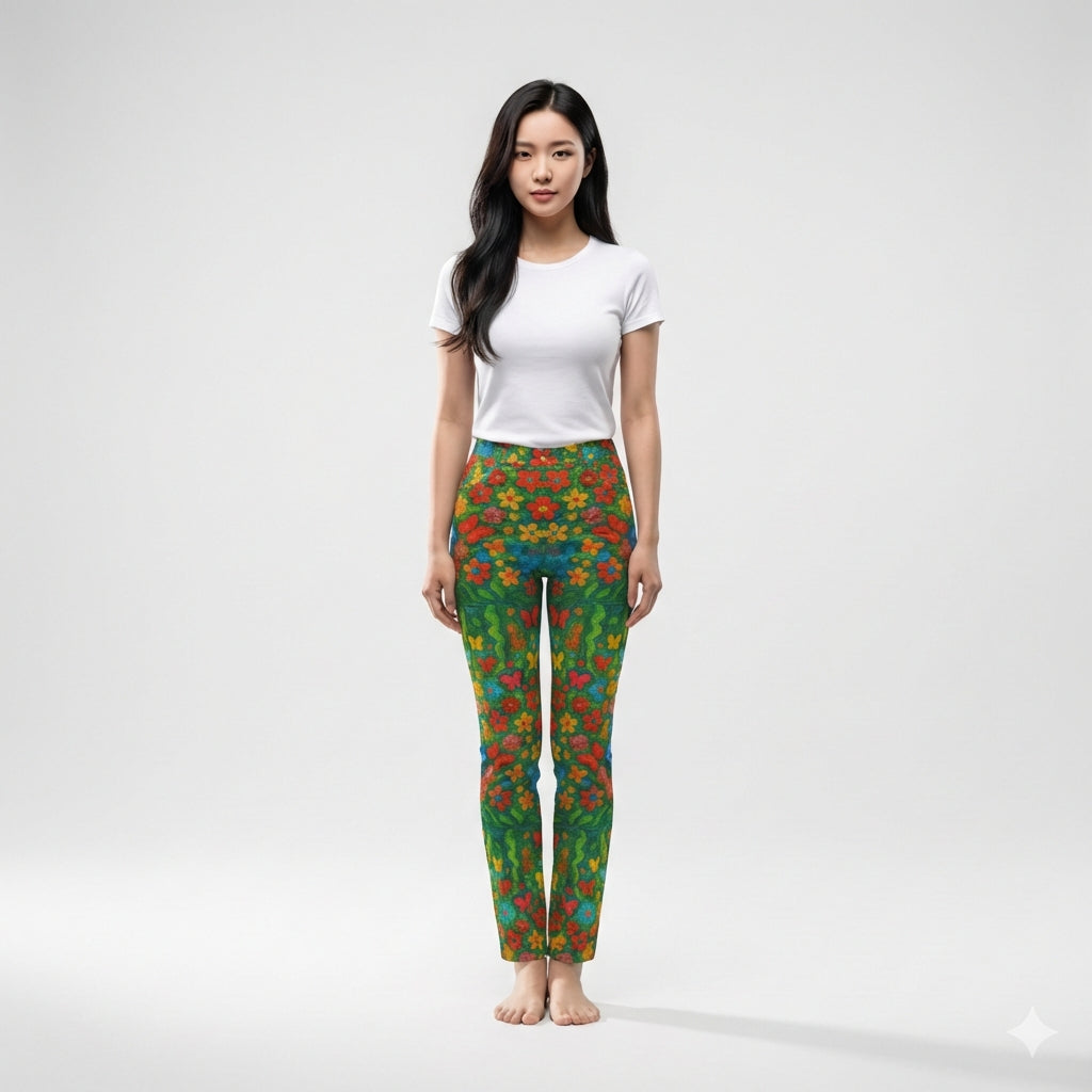 Skinny Jeans Butterfly Flowers