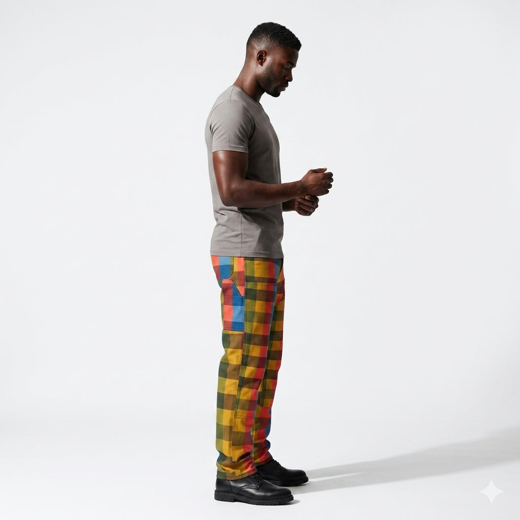 Classic Gingham Unisex Carpenter Pants