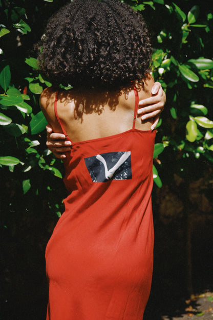 abrazos red slip dress