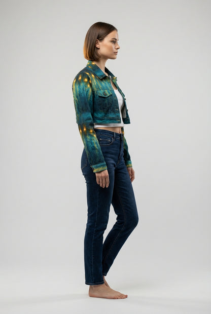 Cropped Jean Cotton Jacket Romantic Candlelight