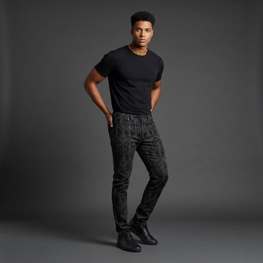 Skull Castle Skinny Jeans