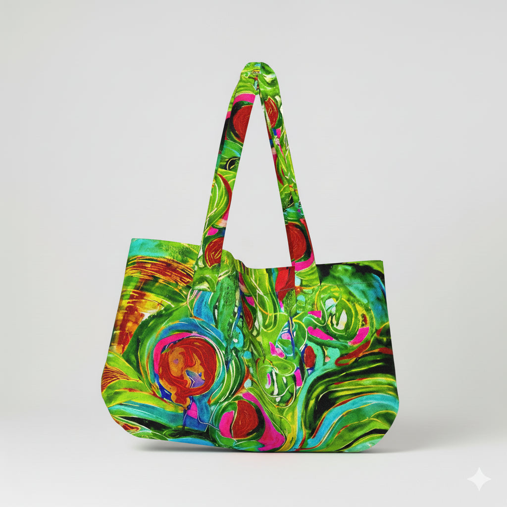 Large Tote Bag Pink Water Lilies