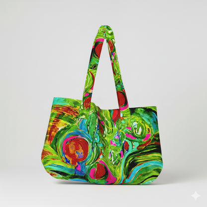 Large Tote Bag Pink Water Lilies