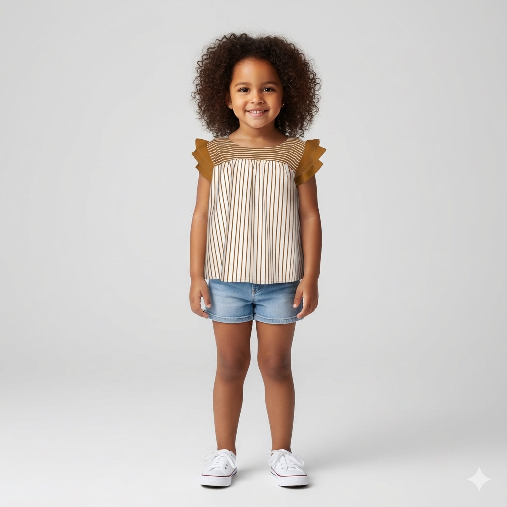 Ruffled Sleeve Top