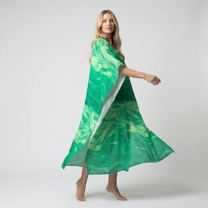 Caftan Water Arcs in Lightweight Organic Cotton Voile