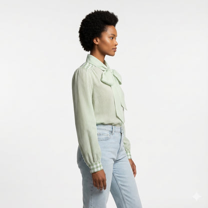 Bow Blouse in Lightweight Organic Cotton Voile