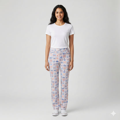 Slim Jeans in Nautical Print Heavyweight Stretch Denim