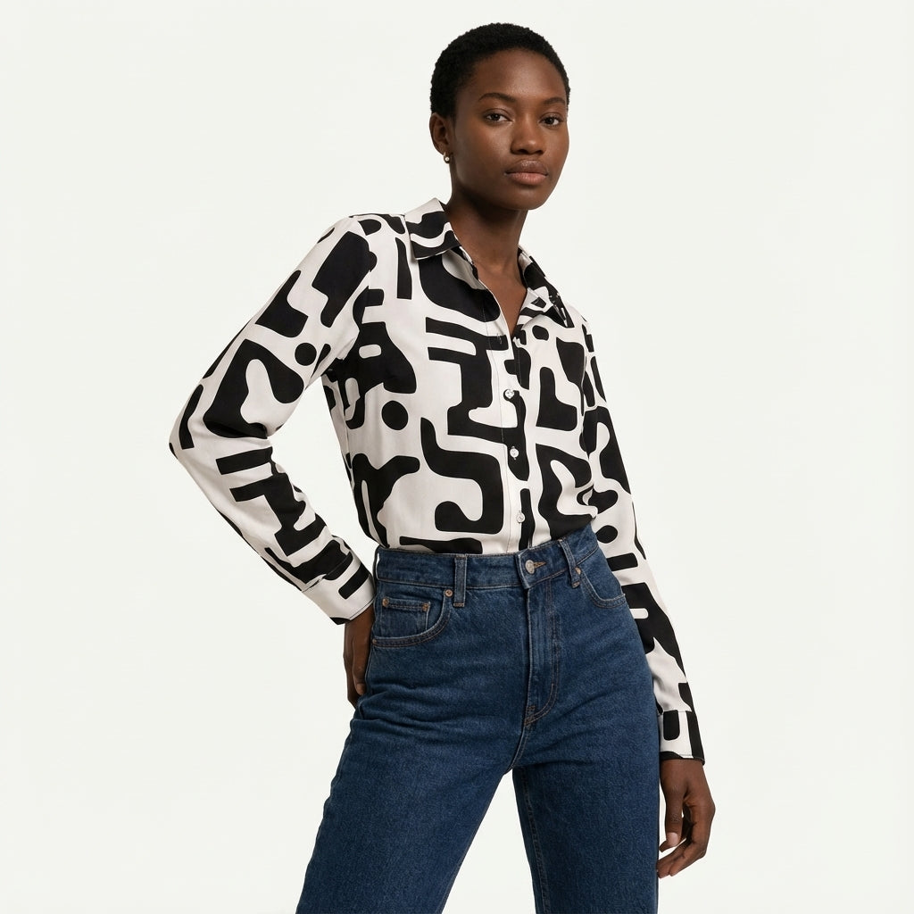 Codex Button Front Blouse (Baz'l Couture)