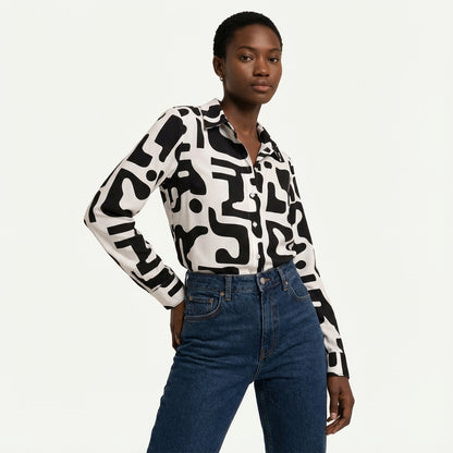 Codex Button Front Blouse (Baz'l Couture)