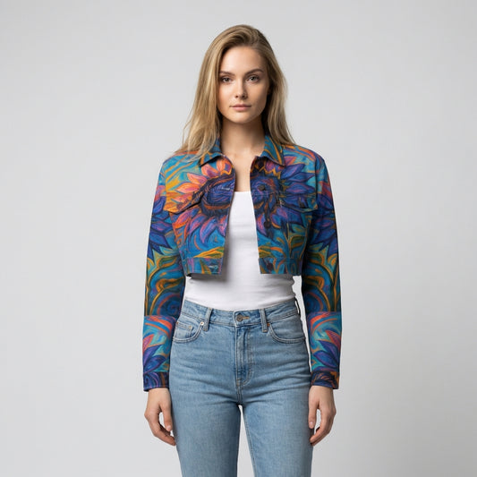 Cropped Jean Cotton Jacket Sunflower Beach