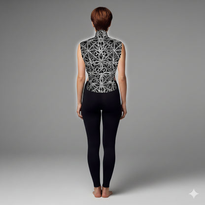 Gothic Lattice Surplice Top in Bamboo Cotton Jersey