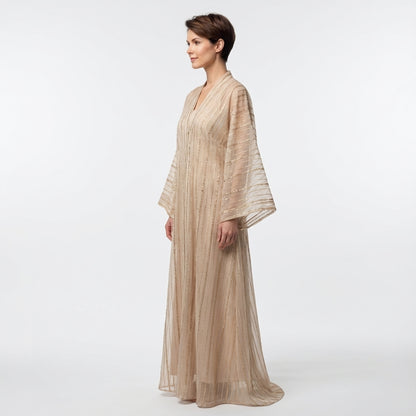 Abaya with Kimono Sleeves in Ecovero Viscose Crepe