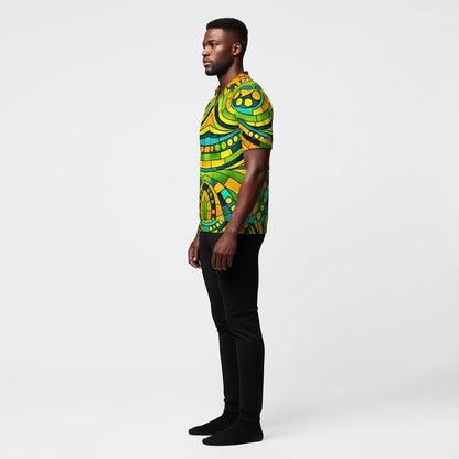 Polo Shirt with V Neck Mosaic 11