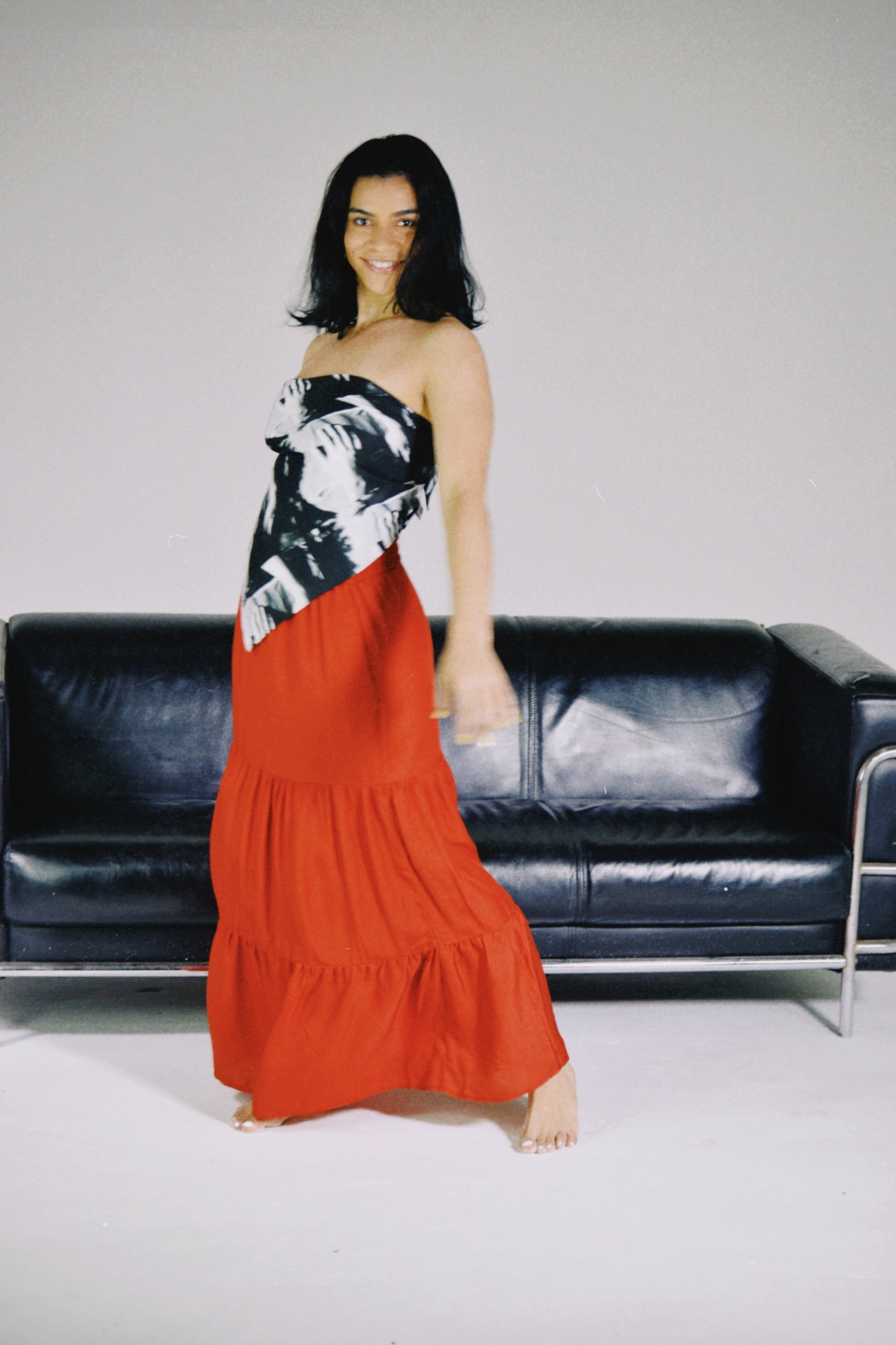 abrazos red prairie skirt