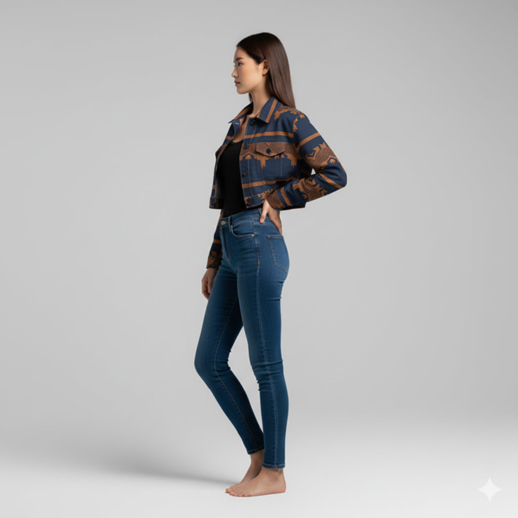 Zayna Cropped Denim Jacket