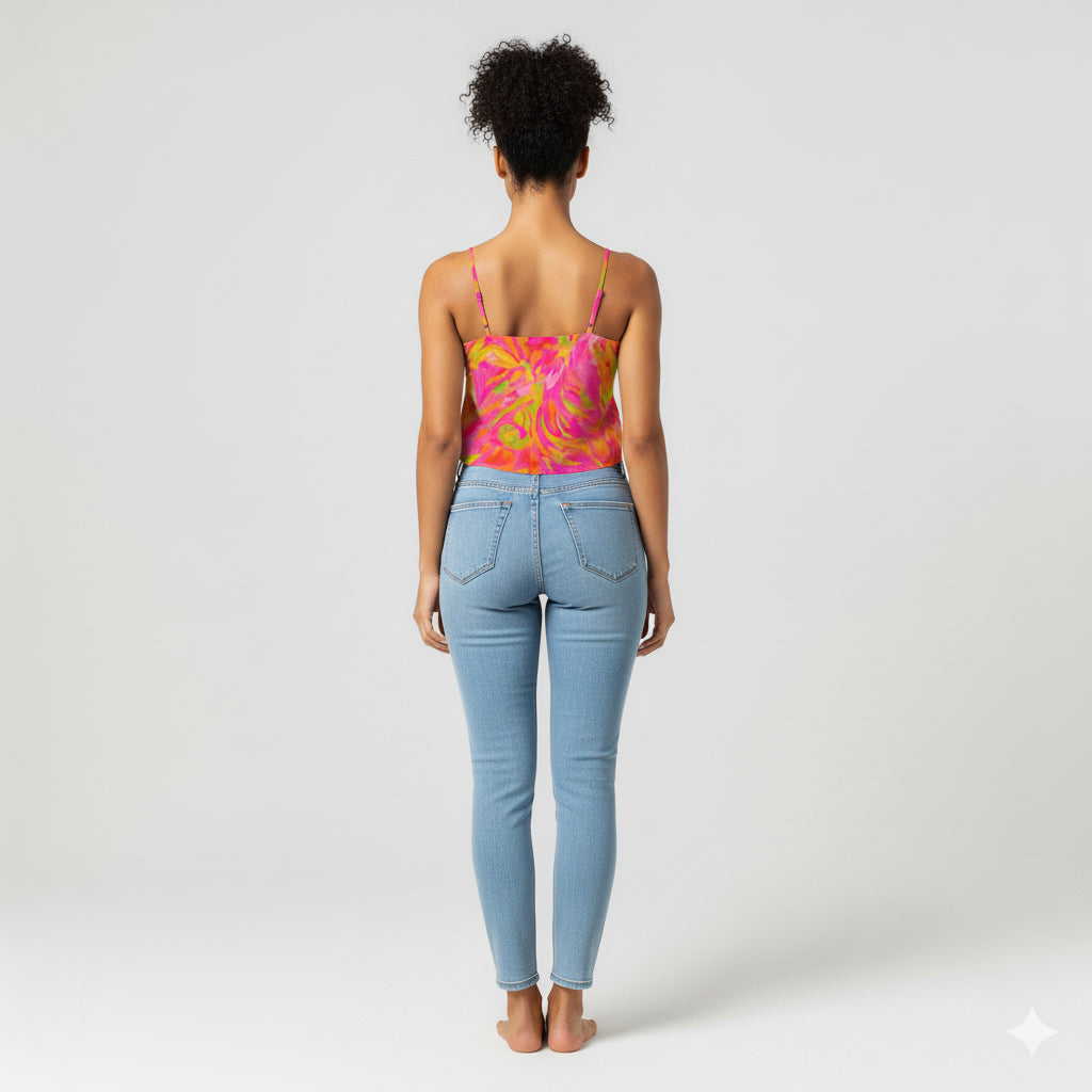 Camisole Pink Noodles in Lightweight Organic Cotton Voile
