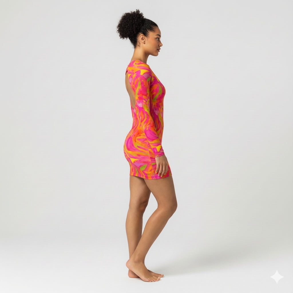 Pink Noodles Mini Dress