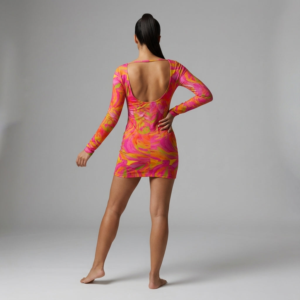 Pink Noodles Mini Dress