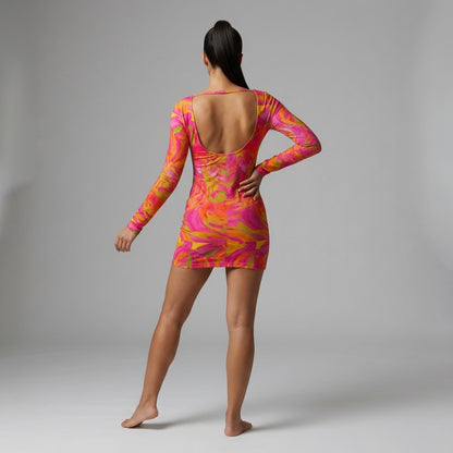 Pink Noodles Mini Dress