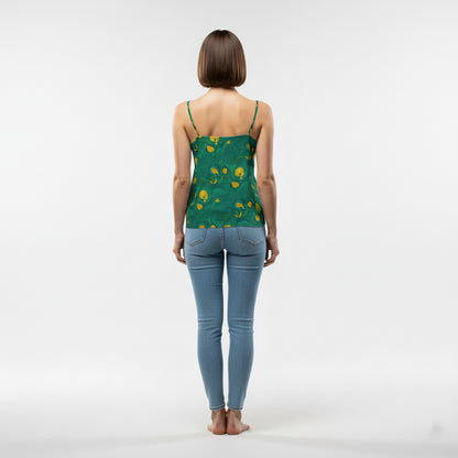 Camisole Yellow Flowers in Lightweight Organic Cotton Voile