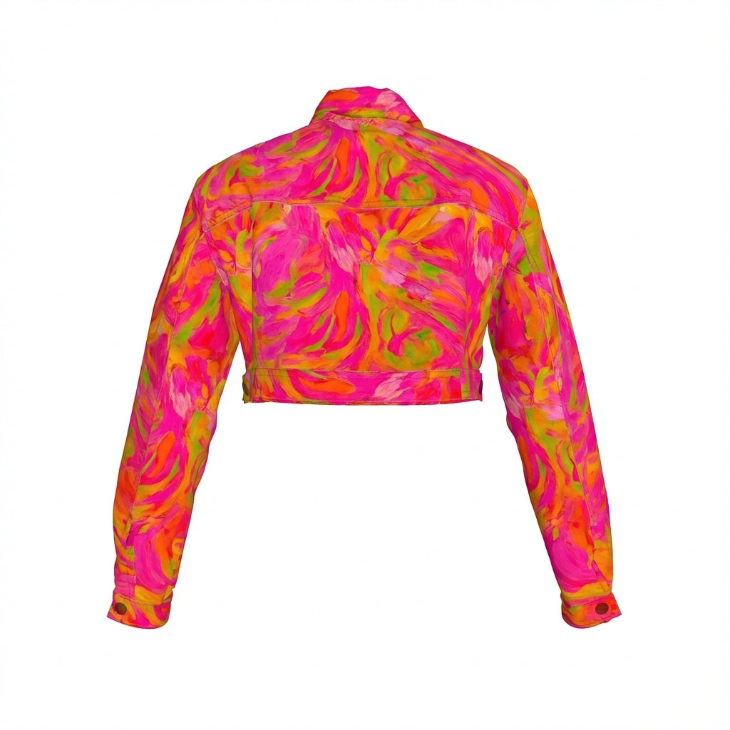 Cropped Jean Jacket Pink Noodles