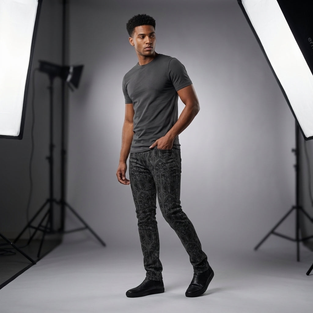 Skull Castle Skinny Jeans