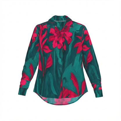 Button Front Shirt Pink Flowers