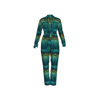 Lightweight Jumpsuit Starlight - Cotton Poplin Button Front