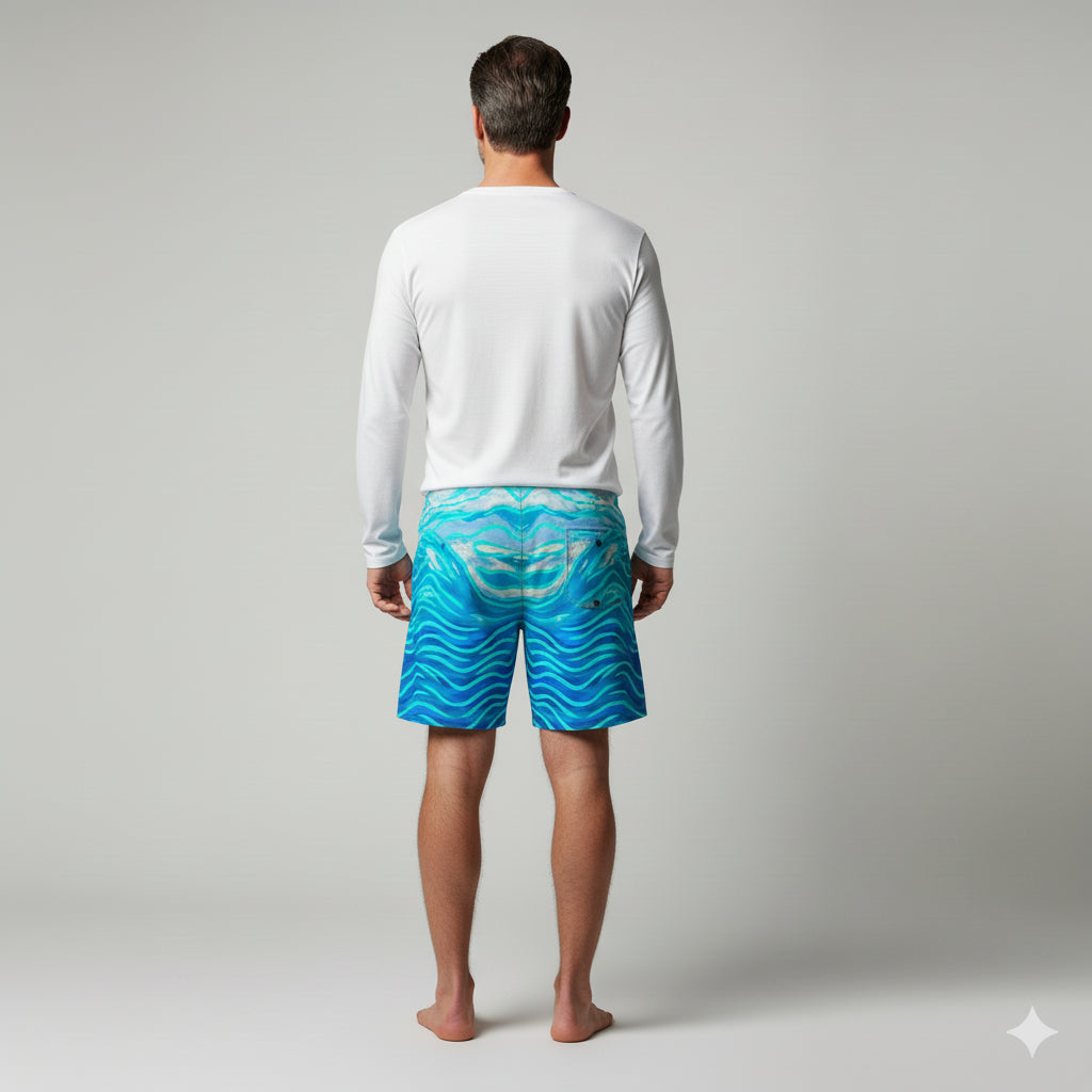 Board Shorts (7" Inseam) - Lightweight Cotton Poplin Starseeds