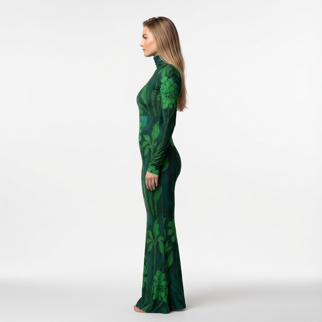 Sarong Maxi Green Flowers