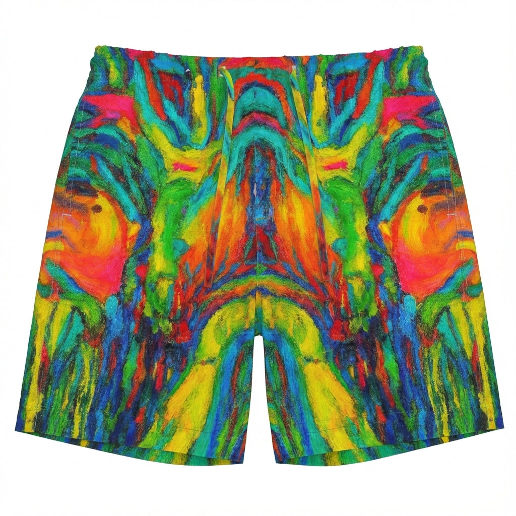 Board Shorts (7" Inseam) in Lightweight Cotton Poplin Green Jungle 