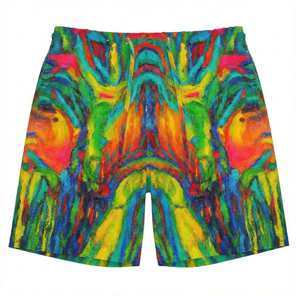 Board Shorts (7" Inseam) in Lightweight Cotton Poplin Green Jungle 