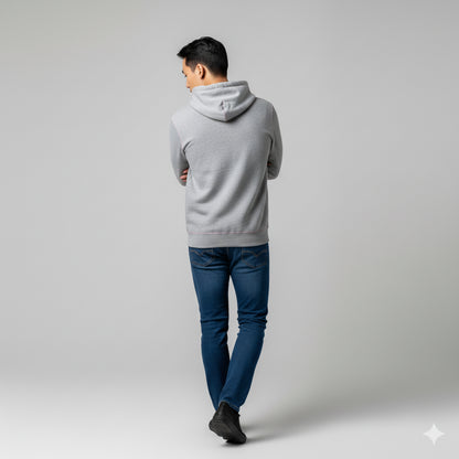 Graphic Panel Basic Hoodie in Medium Weight Cotton
