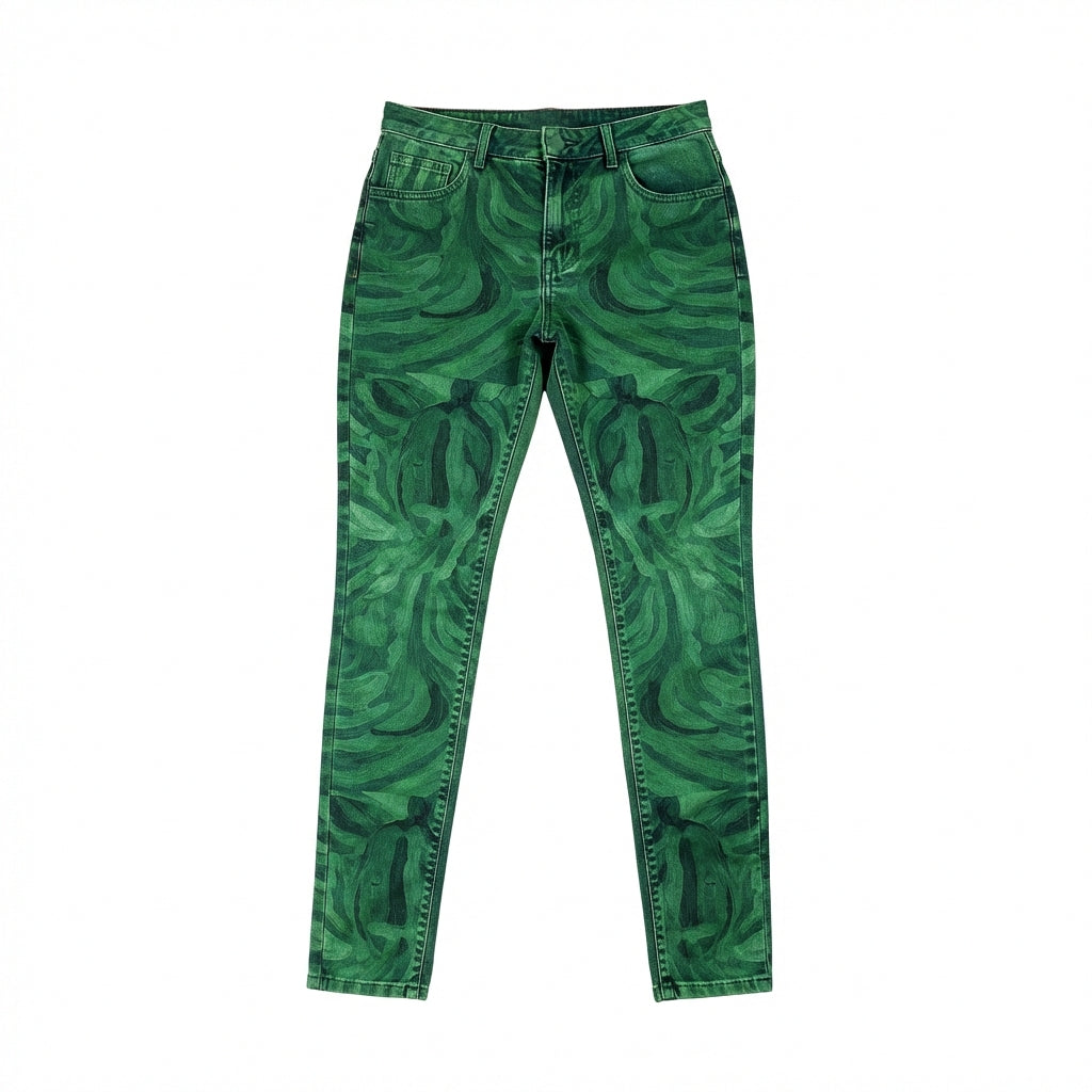 Skinny Jeans Dark Green Noodles