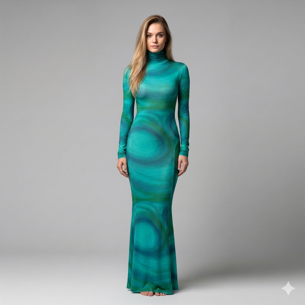 Sarong Maxi Indigo Child Turtleneck Body Con Dress Indigo Child 