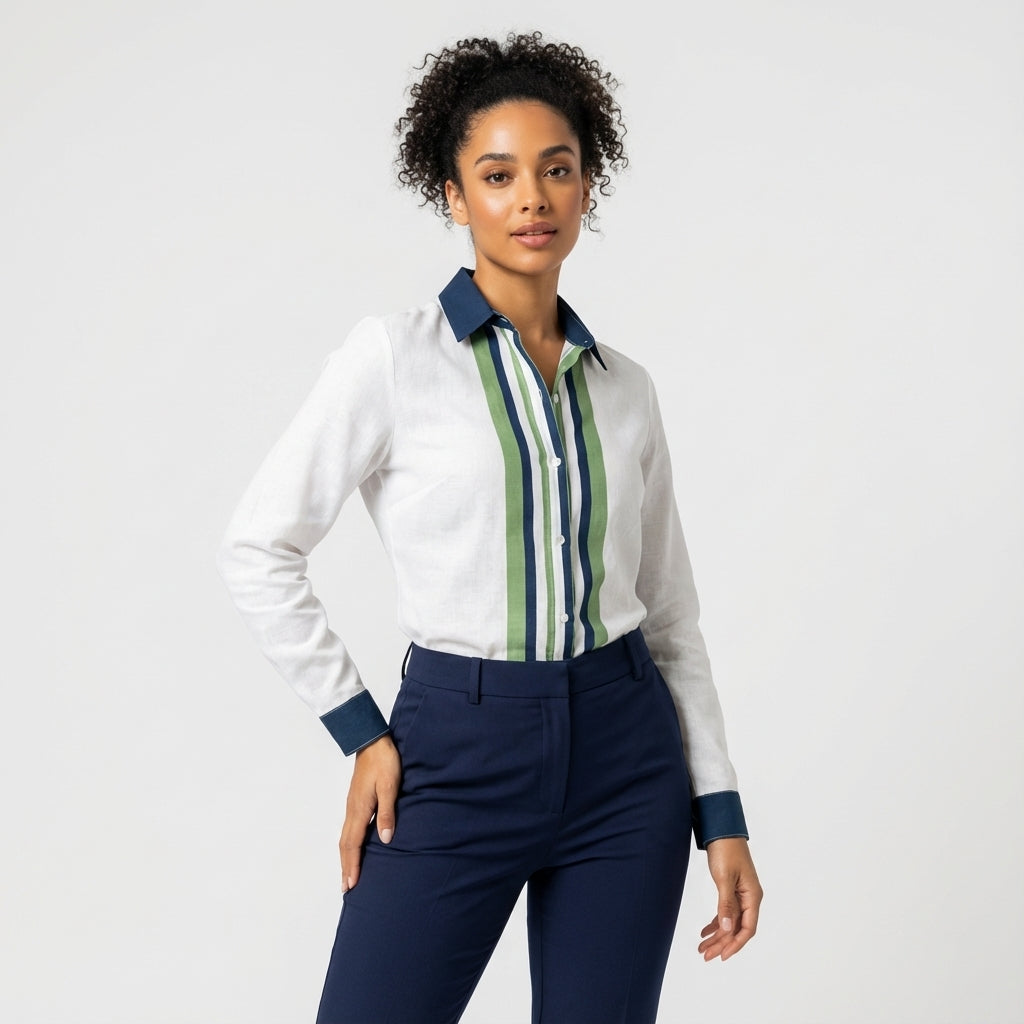 Striped Button Front Shirt