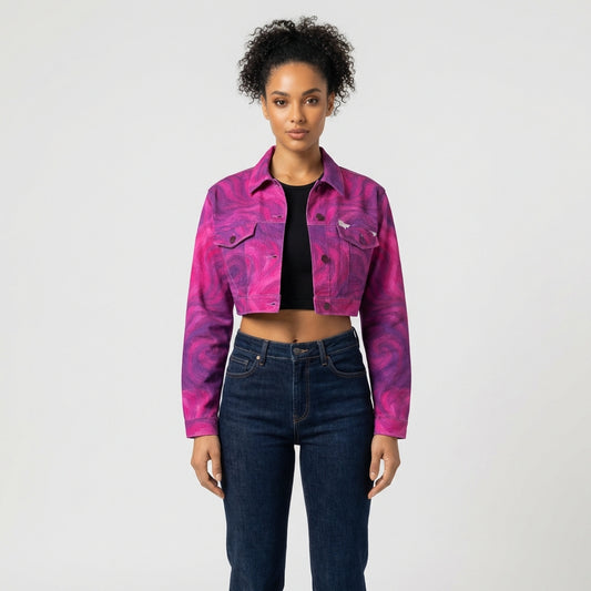 Cropped Jean Cotton Jacket Purple Storm