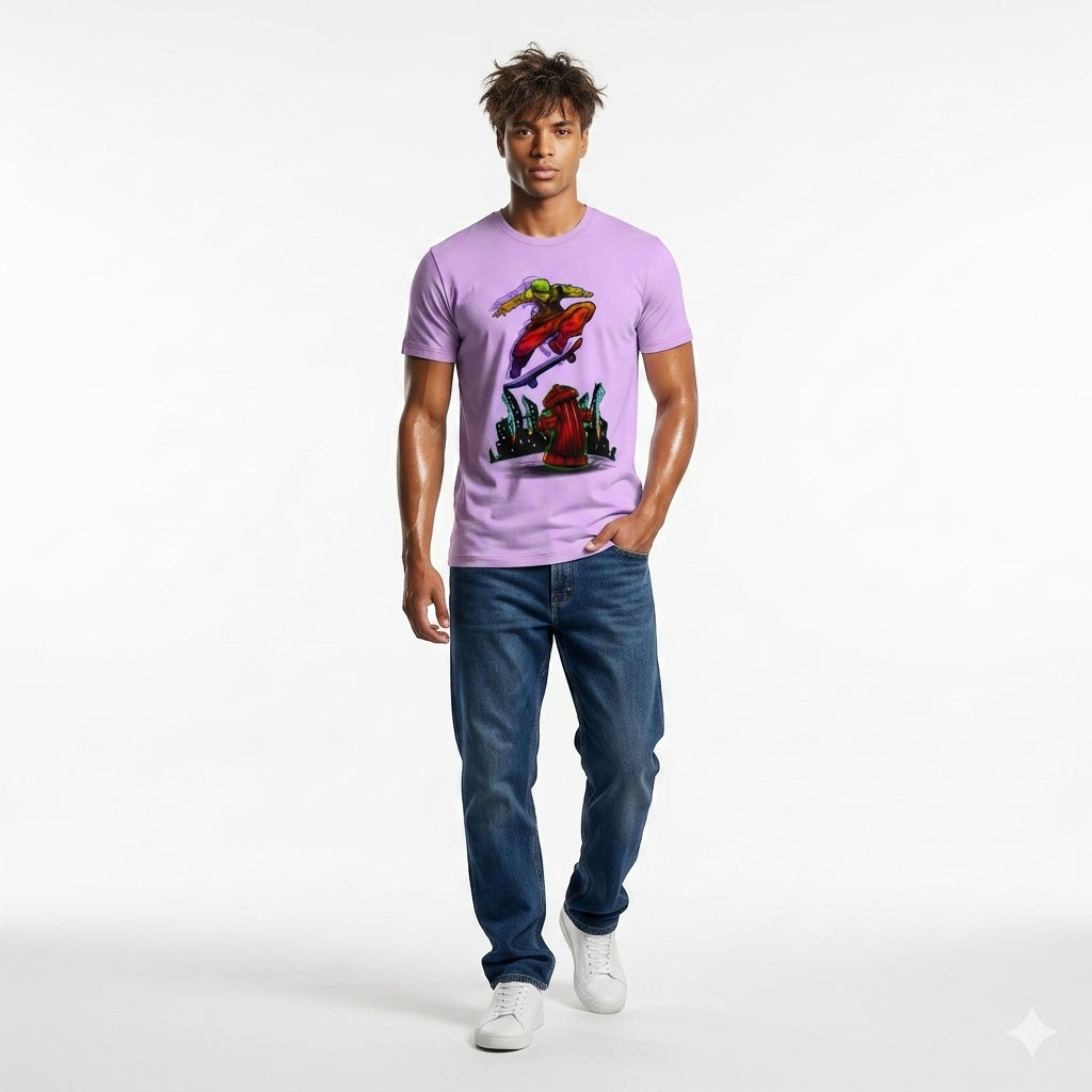 Skater Unisex T-Shirt in Light Weight Cotton