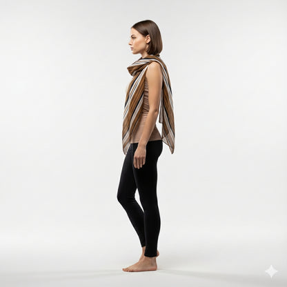Scarf – orange, navy and white