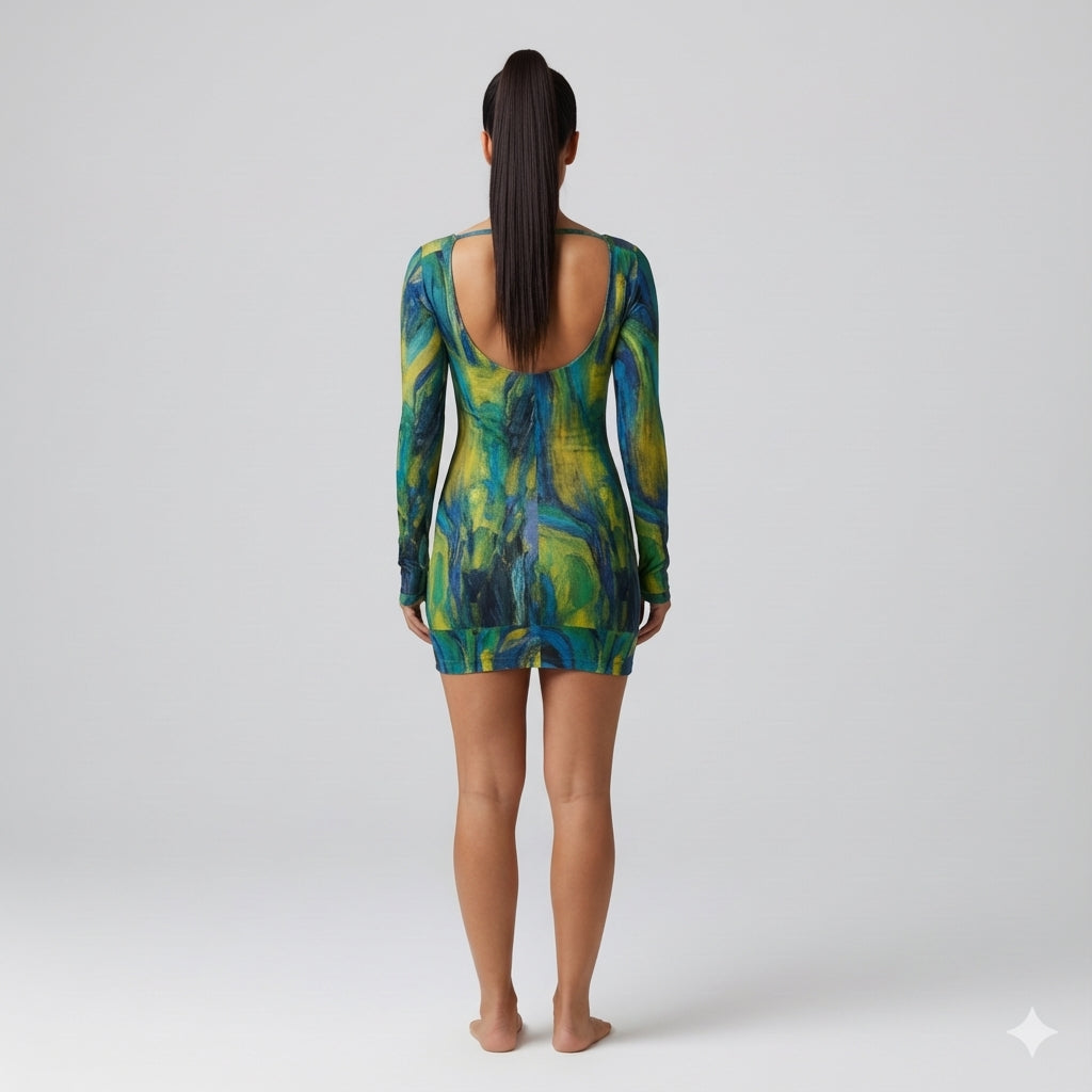 Mini Dress Blue Jungle