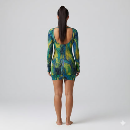 Mini Dress Blue Jungle