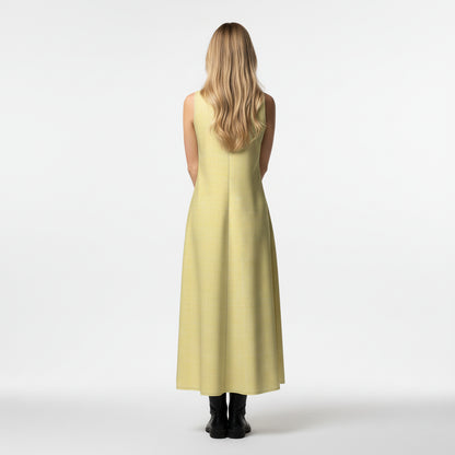 V-Neck A-Line Dress in Lightweight Cotton Poplin