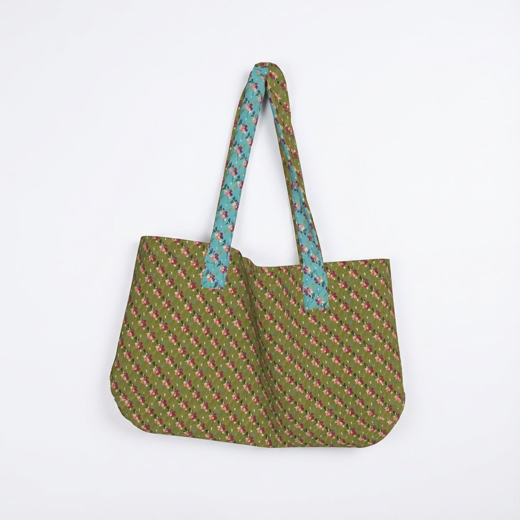 Large Tote Bag in Heavyweight Stretch Cotton Denim