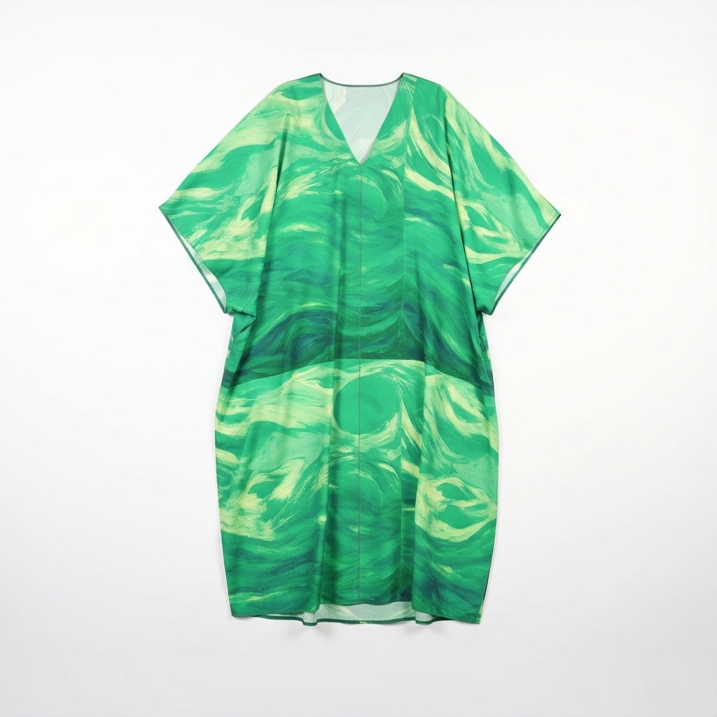 Caftan Water Arcs in Lightweight Organic Cotton Voile