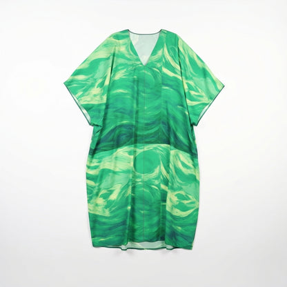 Caftan Water Arcs in Lightweight Organic Cotton Voile