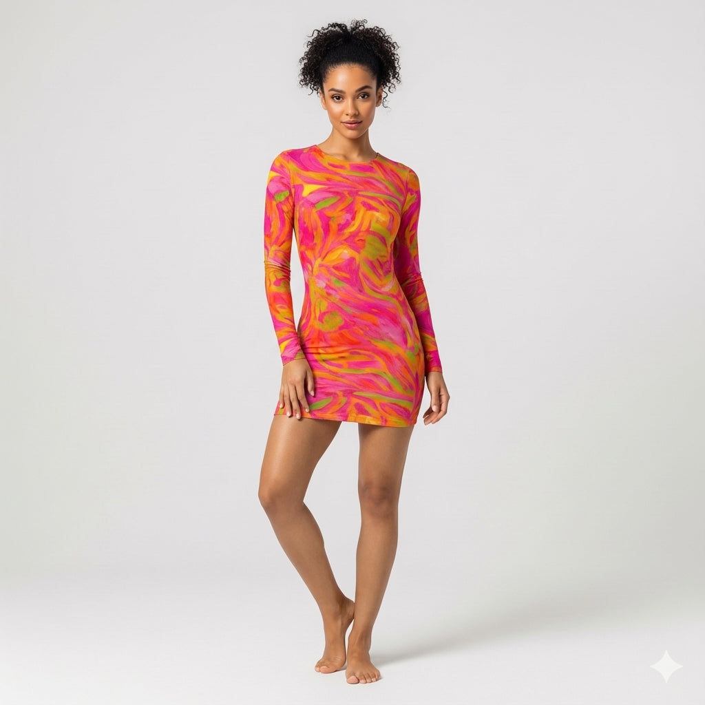 Pink Noodles Mini Dress