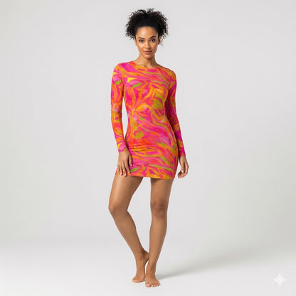 Pink Noodles Mini Dress