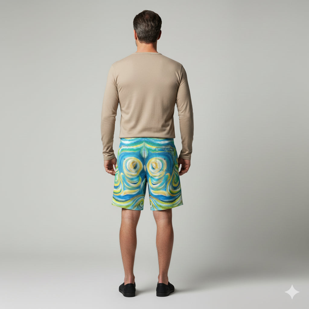 Board Shorts (7" Inseam) – Cotton Poplin Sea Swirls