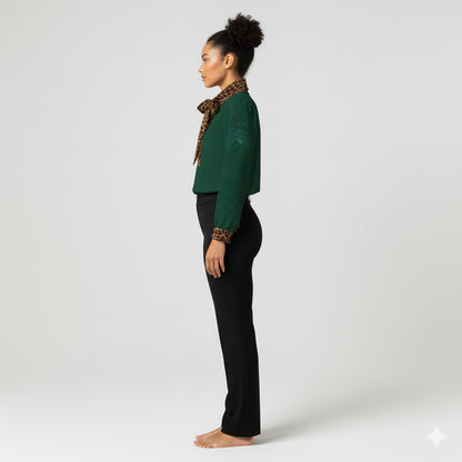 Women's Scarf Neck Blouse (dark green)