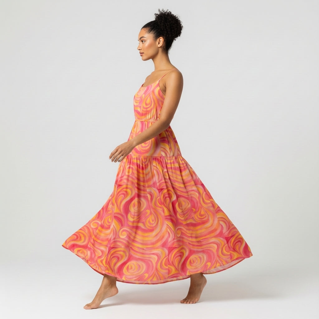Maxi Dress Sunset Swirls